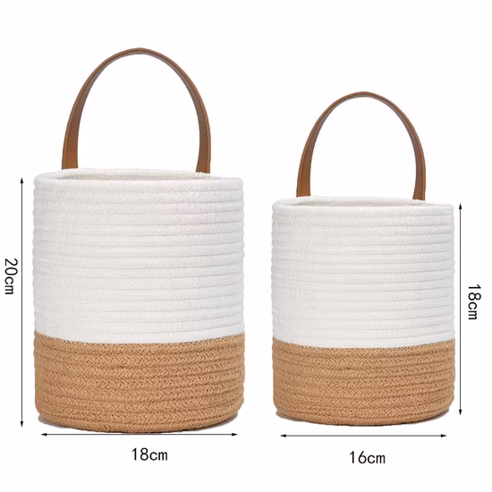 Hanging Wall-Mounted Pure Handmade Woven Flower Pot Decorative Storage Holder Basket