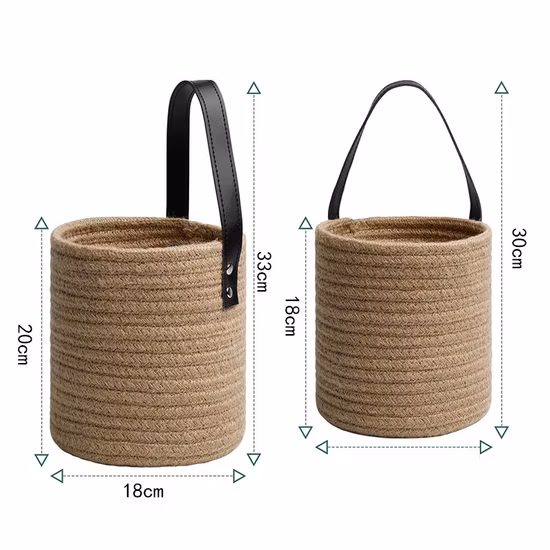 Hanging Wall-Mounted Pure Handmade Woven Flower Pot Decorative Storage Holder Basket