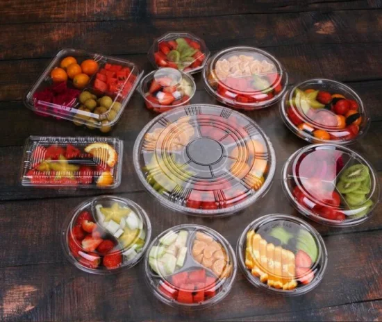 Recipiente de 5 componentes caixa de bandeja de plástico para salgadinhos para comida Blister com Winko