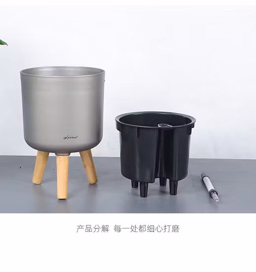 Vaso de flores de plástico redondo da moda revestido com pintura Fornecimento direto da fábrica