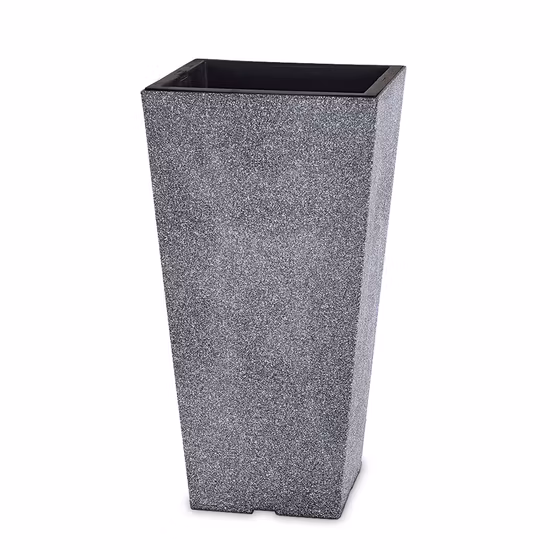 Vaso de flores de plástico quadrado alto Vaso de plantas de jardim (KD9941-KD9943)