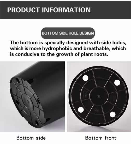 Fornecimento de fábrica vasos de plantas de plástico de jardim pretos de alta qualidade de 5 a 30 galões