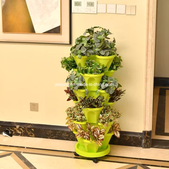 Fornecimento de fábrica da China Hidroponia de estilo de vaso de plástico de boa qualidade/Cultura sem solo Pilares verticais para ervas/vegetais folhosos/flores